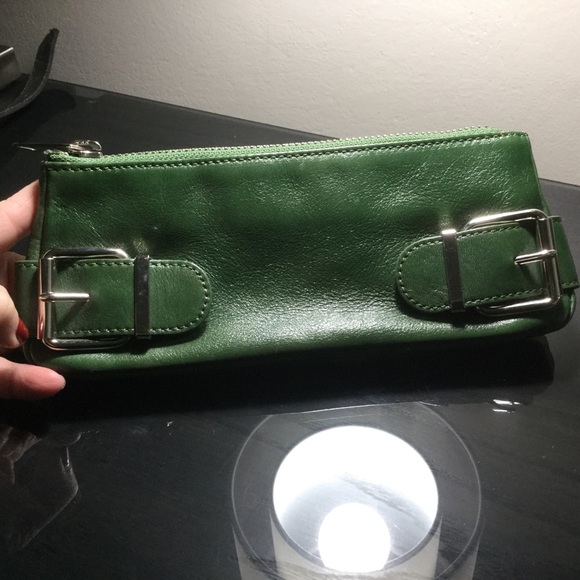 Banana Republic Handbags - Banana Republic Green Leather Small Purse